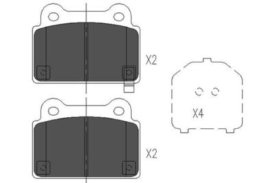 Bremžu uzliku kompl., Disku bremzes KAVO PARTS KBP-5542