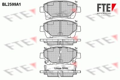 Bremžu uzliku kompl., Disku bremzes FTE 9010851