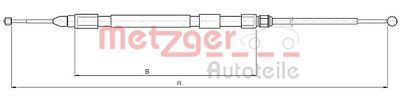 Тросик, cтояночный тормоз METZGER 10.4158