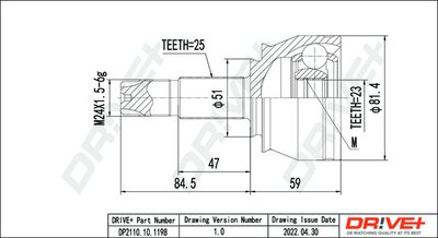 Šarnīru komplekts, Piedziņas vārpsta Dr!ve+ DP2110.10.1198
