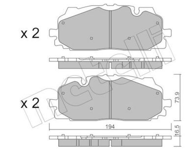 Комплект тормозных колодок, дисковый тормоз METELLI 22-1128-0
