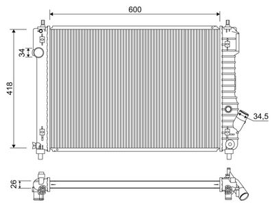 Radiators, Motora dzesēšanas sistēma VALEO 701276