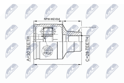 Шарнирный комплект, приводной вал NTY NPW-MZ-014