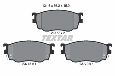 Комплект тормозных колодок, дисковый тормоз TEXTAR 2377701