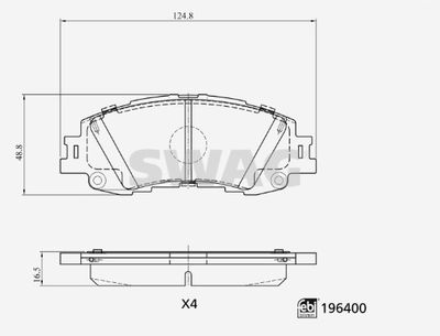 Bremžu uzliku kompl., Disku bremzes SWAG 33 11 2154