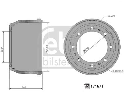 Тормозной барабан FEBI BILSTEIN 171671