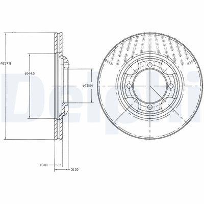 Тормозной диск DELPHI BG2414