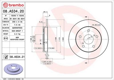 Bremžu diski BREMBO 08.A534.21
