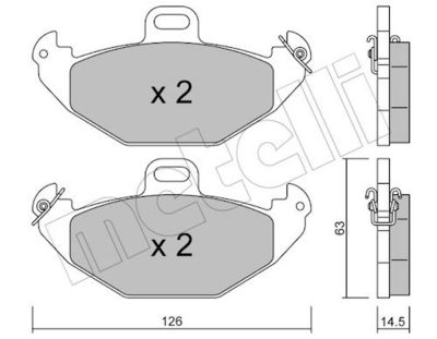 Комплект тормозных колодок, дисковый тормоз METELLI 22-0634-0