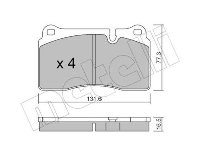 Bremžu uzliku kompl., Disku bremzes METELLI 22-0695-0