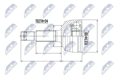 Шарнирный комплект, приводной вал NTY NPZ-DA-016