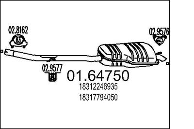 Глушитель выхлопных газов конечный MTS 01.64750