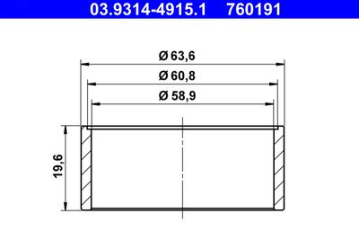 Montāžas gredzens, Aizsargvāciņš (Bremžu suporta virzulis) ATE 03.9314-4915.1