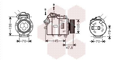 Компрессор, кондиционер VAN WEZEL 0600K331