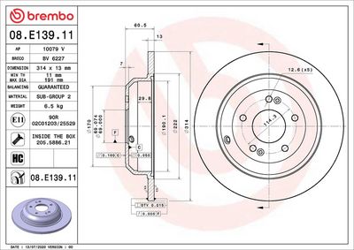 Тормозной диск BREMBO 08.E139.11