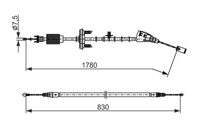 Тросик, cтояночный тормоз BOSCH 1 987 482 797