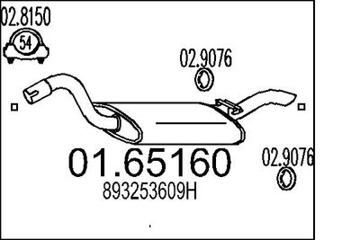 Глушитель выхлопных газов конечный MTS 01.65160