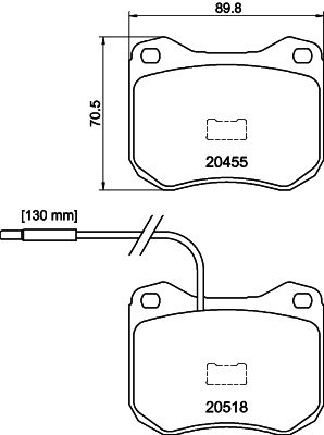 Bremžu uzliku kompl., Disku bremzes HELLA PAGID 8DB 355 017-421