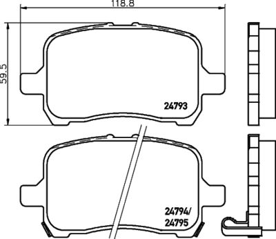 Bremžu uzliku kompl., Disku bremzes HELLA PAGID 8DB 355 014-661