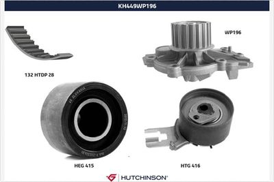 Ūdenssūknis + Zobsiksnas komplekts HUTCHINSON KH 449WP196