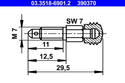 Болт воздушного клапана / вентиль ATE 03351869012