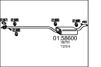 Средний глушитель выхлопных газов MTS 01.58600