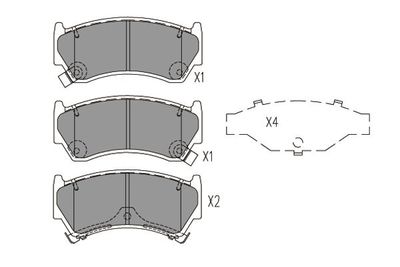 Bremžu uzliku kompl., Disku bremzes KAVO PARTS KBP-6605