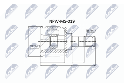 Шарнирный комплект, приводной вал NTY NPW-MS-019