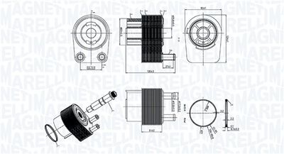 масляный радиатор, двигательное масло MAGNETI MARELLI 350300006400