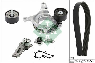 Ūdenssūknis + ķīļrievu siksnas komplekts Schaeffler INA 529054430