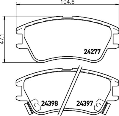 Bremžu uzliku kompl., Disku bremzes HELLA PAGID 8DB 355 006-671