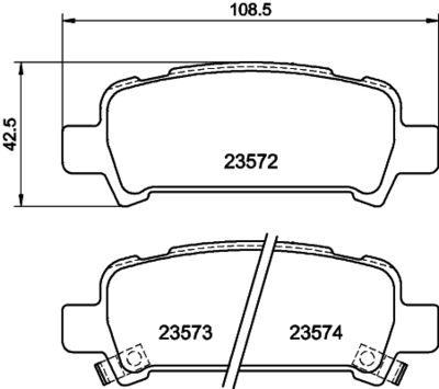 Bremžu uzliku kompl., Disku bremzes HELLA PAGID 8DB 355 009-401