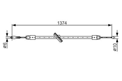 Тросик, cтояночный тормоз BOSCH 1 987 482 312
