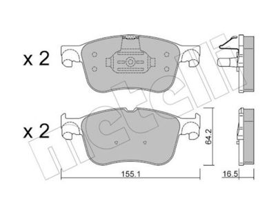 Комплект тормозных колодок, дисковый тормоз METELLI 22-1205-1