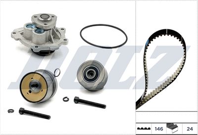 Ūdenssūknis + Zobsiksnas komplekts DOLZ KD162