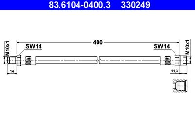 Тормозной шланг ATE 83.6104-0400.3