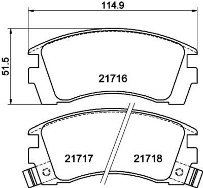 Bremžu uzliku kompl., Disku bremzes HELLA PAGID 8DB 355 016-551
