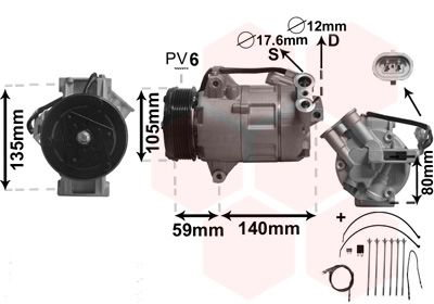 Компрессор, кондиционер VAN WEZEL 3700K437