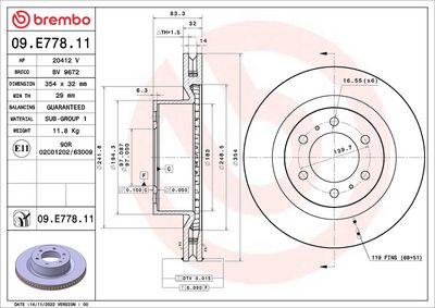 Bremžu diski BREMBO 09.E778.11