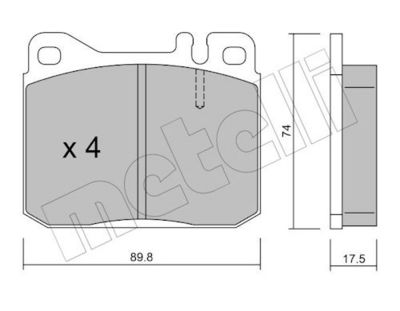 Bremžu uzliku kompl., Disku bremzes METELLI 22-0011-1