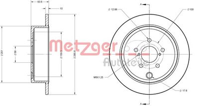 Тормозной диск METZGER 6110099