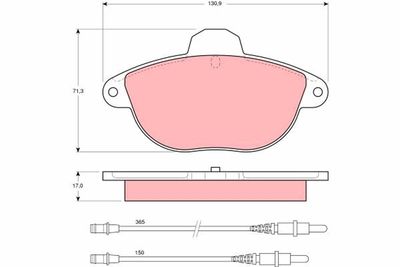 Bremžu uzliku kompl., Disku bremzes TRW GDB1301