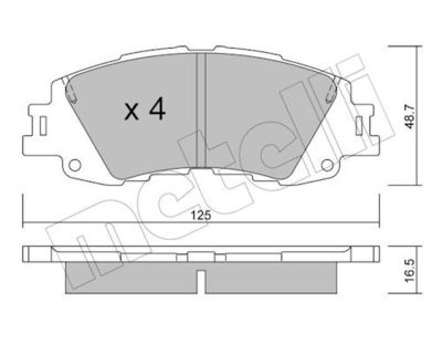 Комплект тормозных колодок, дисковый тормоз METELLI 22-1410-0