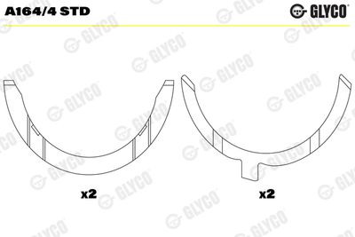 Дистанционная шайба, коленчатый вал GLYCO A164/4 STD