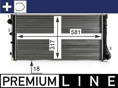 Радиатор, охлаждение двигателя MAHLE CR 11 000P