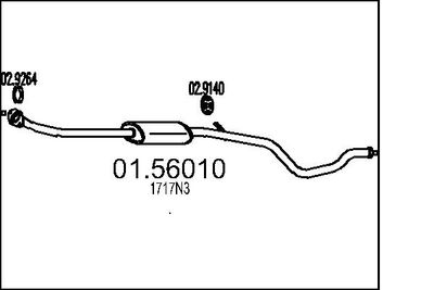 Средний глушитель выхлопных газов MTS 01.56010