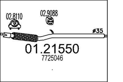 Труба выхлопного газа MTS 01.21550