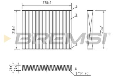 Фильтр, воздух во внутренном пространстве BREMSI FC0993C