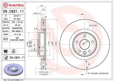 Bremžu diski BREMBO 09.C821.11