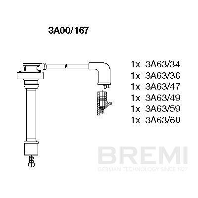 Augstsprieguma vadu komplekts BREMI 3A00/167